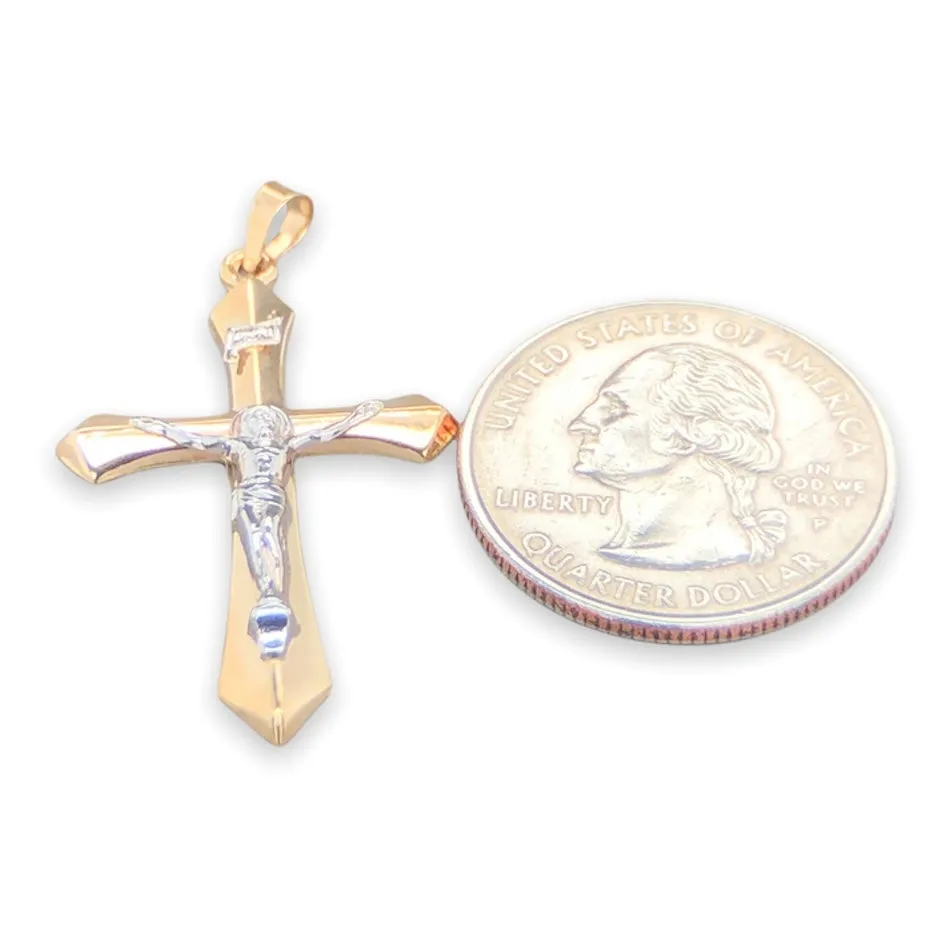 14K TT Gold 35x21.8mm INRI Crucifix