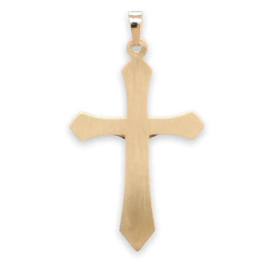 14K TT Gold 35x21.8mm INRI Crucifix