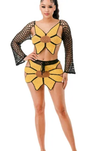 2-PIECE CROCHET SWIMWEAR COVER UP