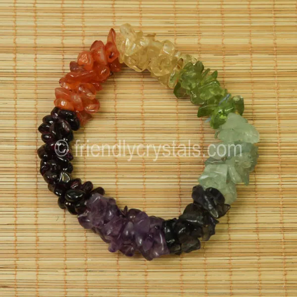 7-Chakra Chip Stretch Bracelet