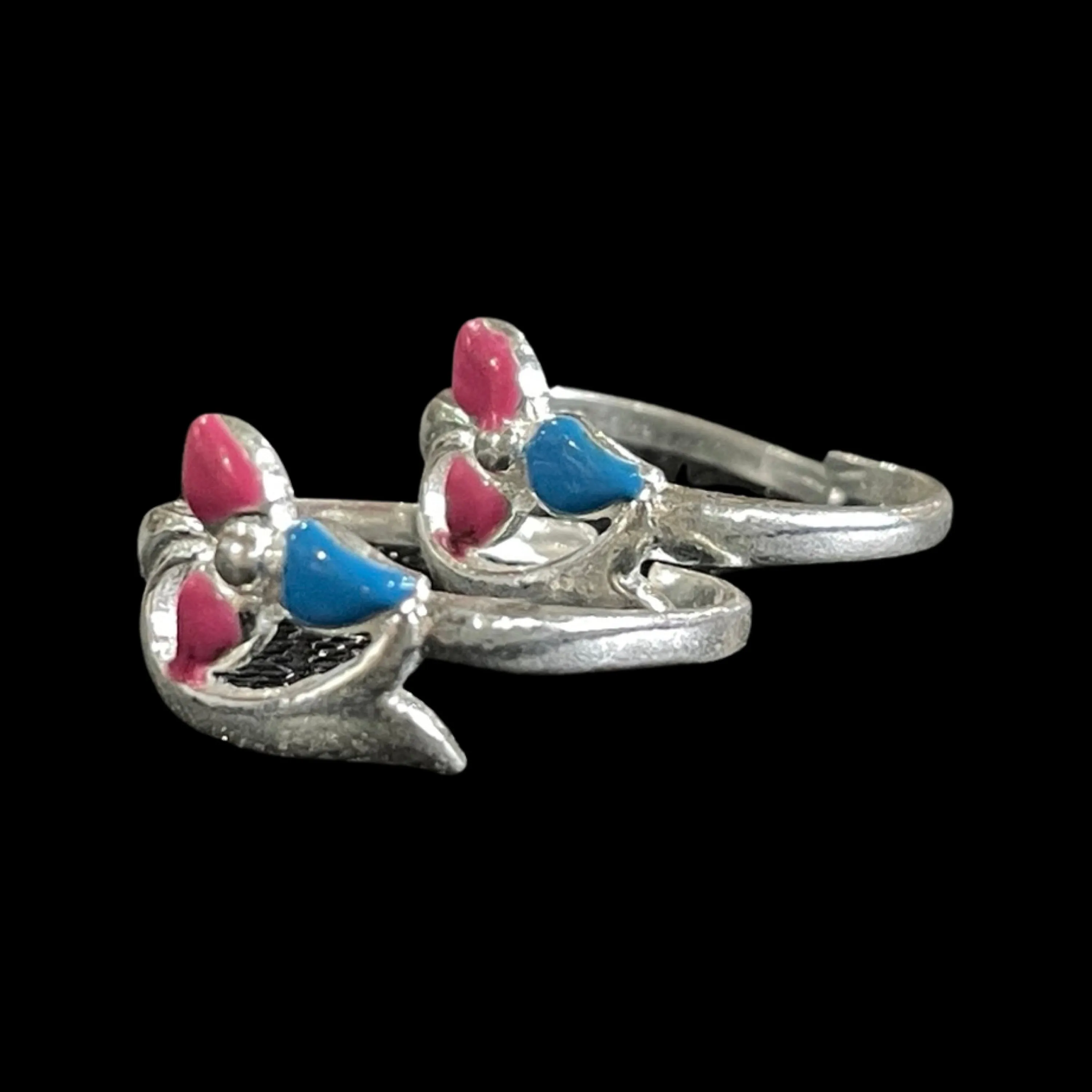 925 Sterling Silver Enamel Toe-rings - Design #04