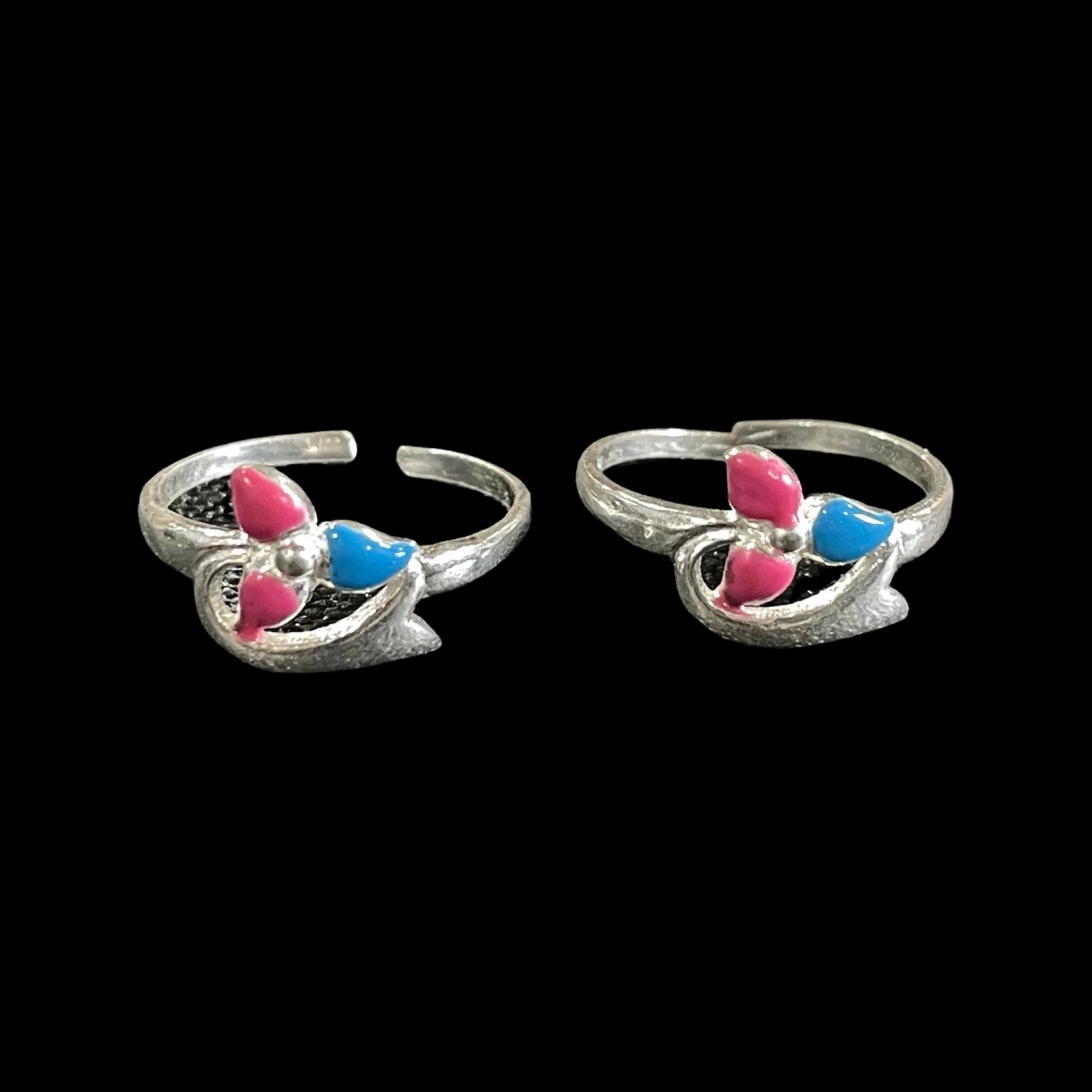 925 Sterling Silver Enamel Toe-rings - Design #04