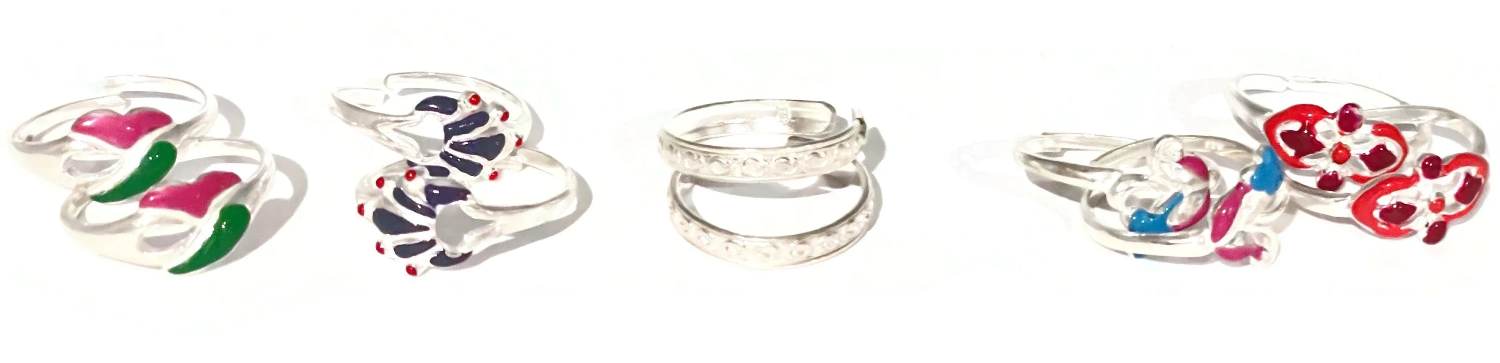 925 Sterling Silver Toe-rings (Set Of Five Pairs)- Set #03