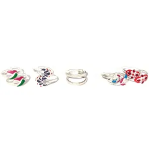 925 Sterling Silver Toe-rings (Set Of Five Pairs)- Set #03