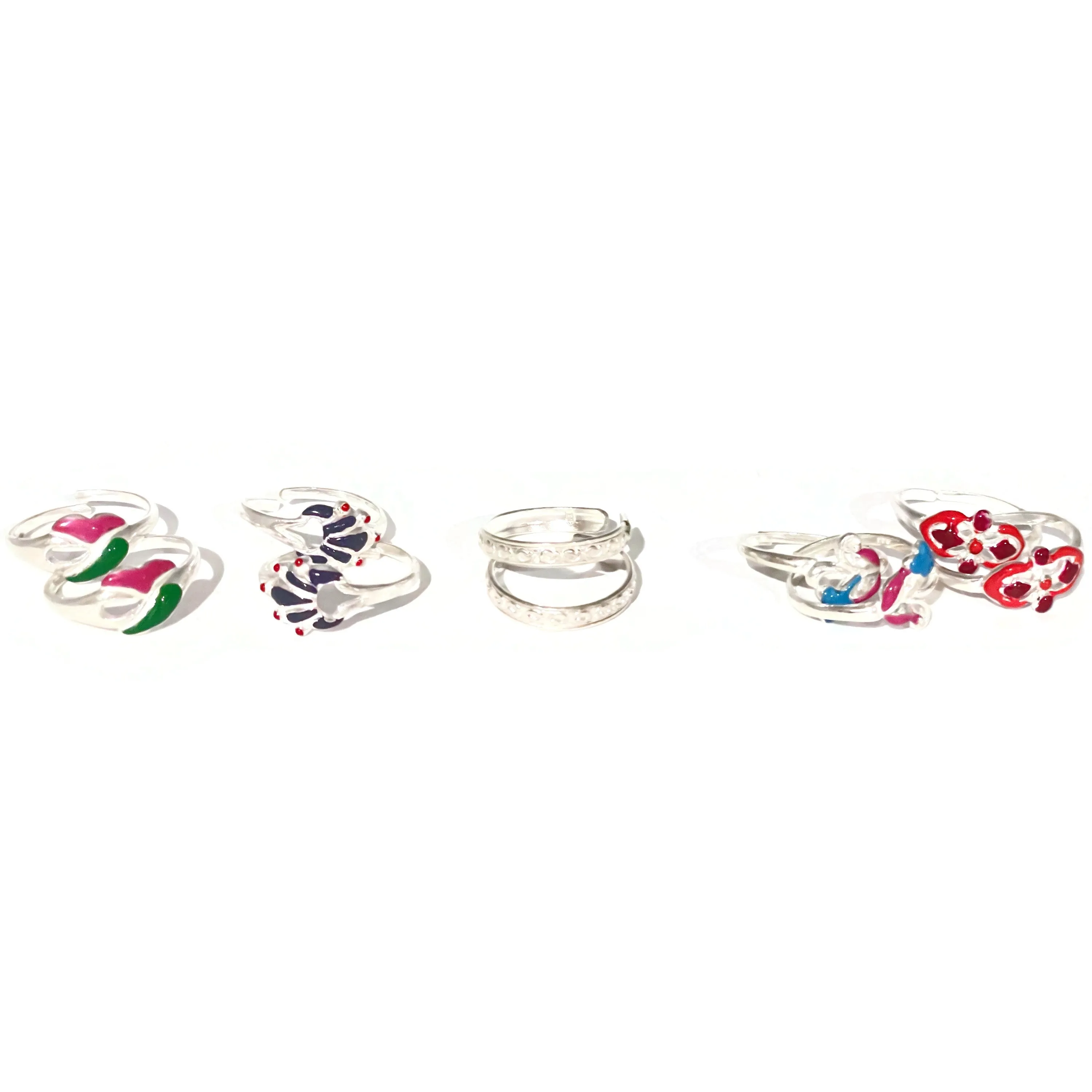 925 Sterling Silver Toe-rings (Set Of Five Pairs)- Set #03