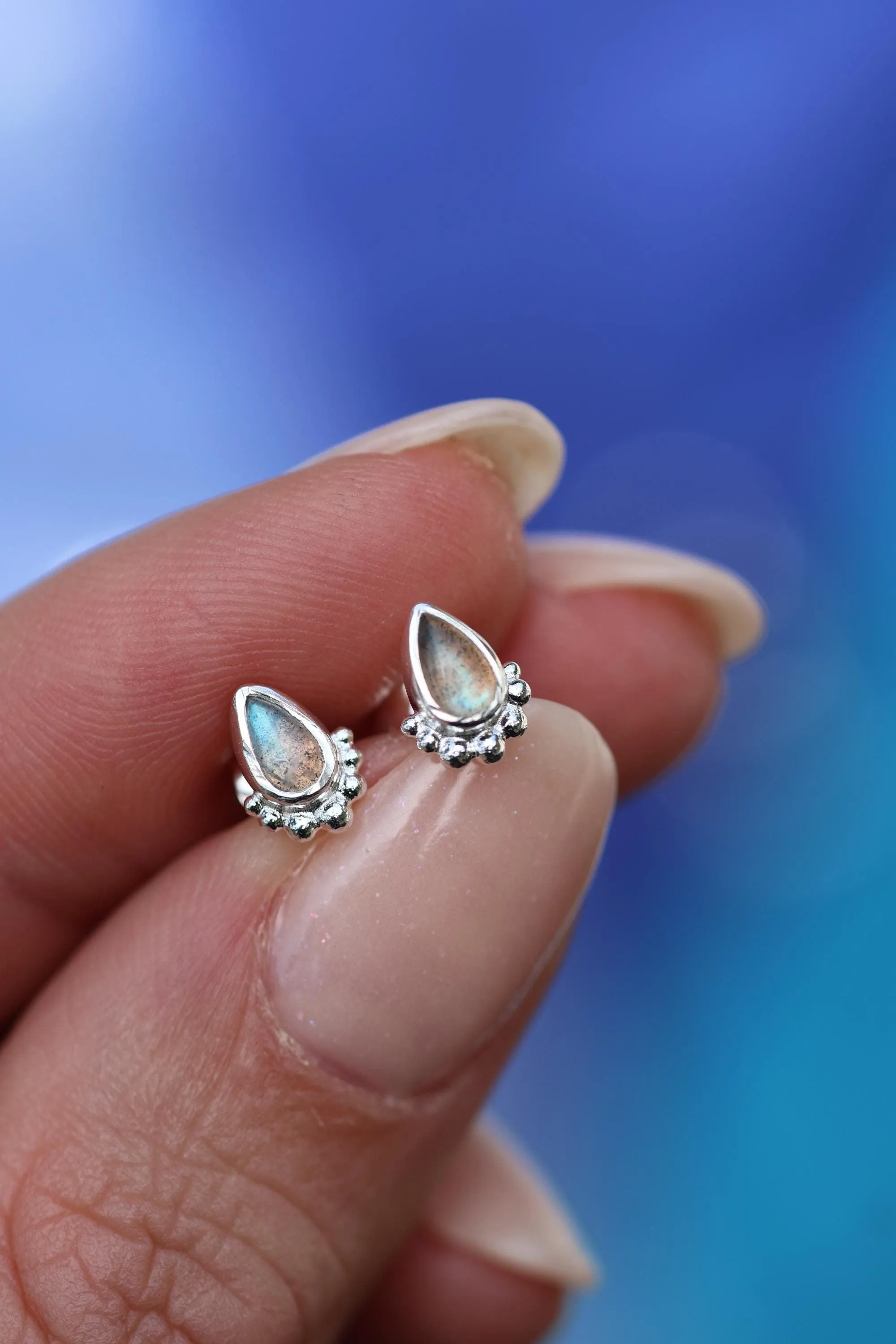 Amaya Sterling Silver Labradorite Stud Earrings