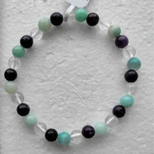 Amazonite/Lepidolite/Quartz Bracelet