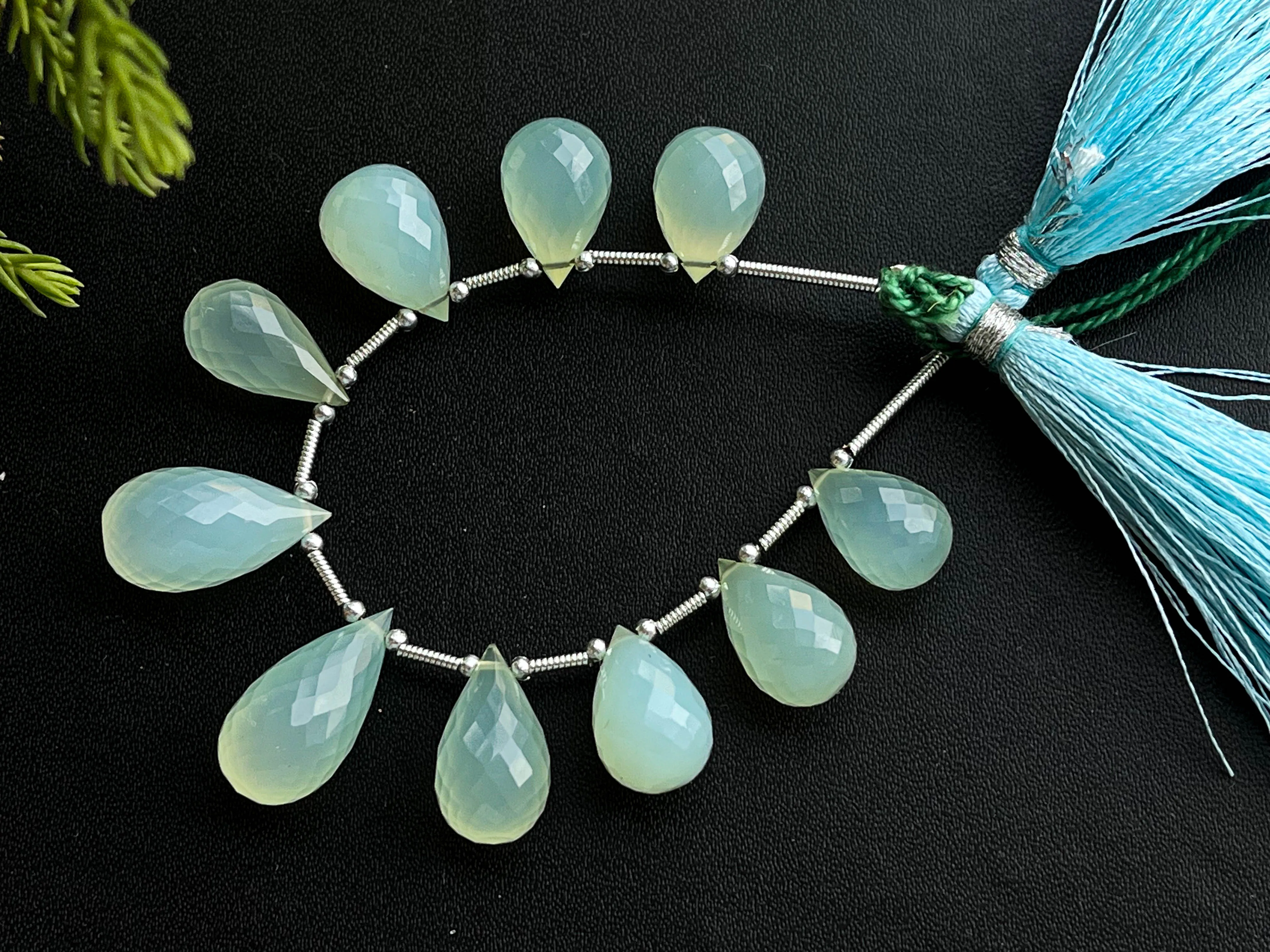 Aqua Blue Onyx Faceted Drops, 10 Pieces | 8x13mm to 9x18mm