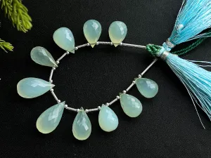 Aqua Blue Onyx Faceted Drops, 10 Pieces | 8x13mm to 9x18mm