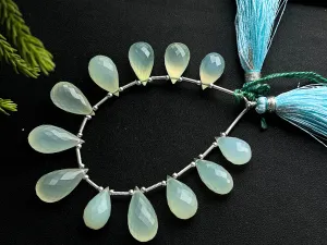 Aqua Blue Onyx Faceted Drops, 12 Pieces | 7x13mm to 7x19mm