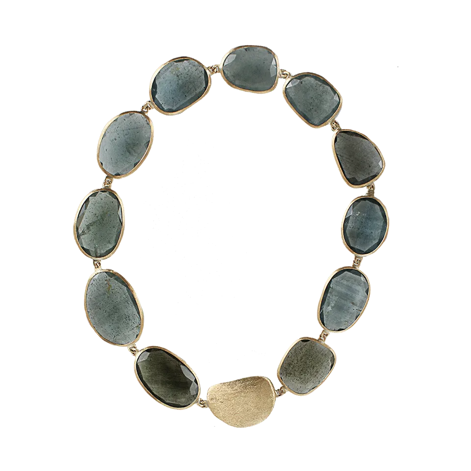 Aquamarine and Yellow Gold Necklace
