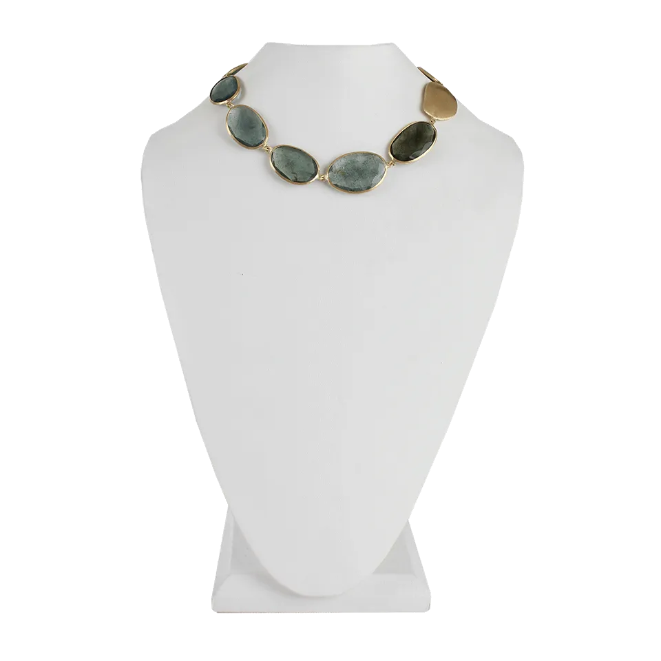Aquamarine and Yellow Gold Necklace