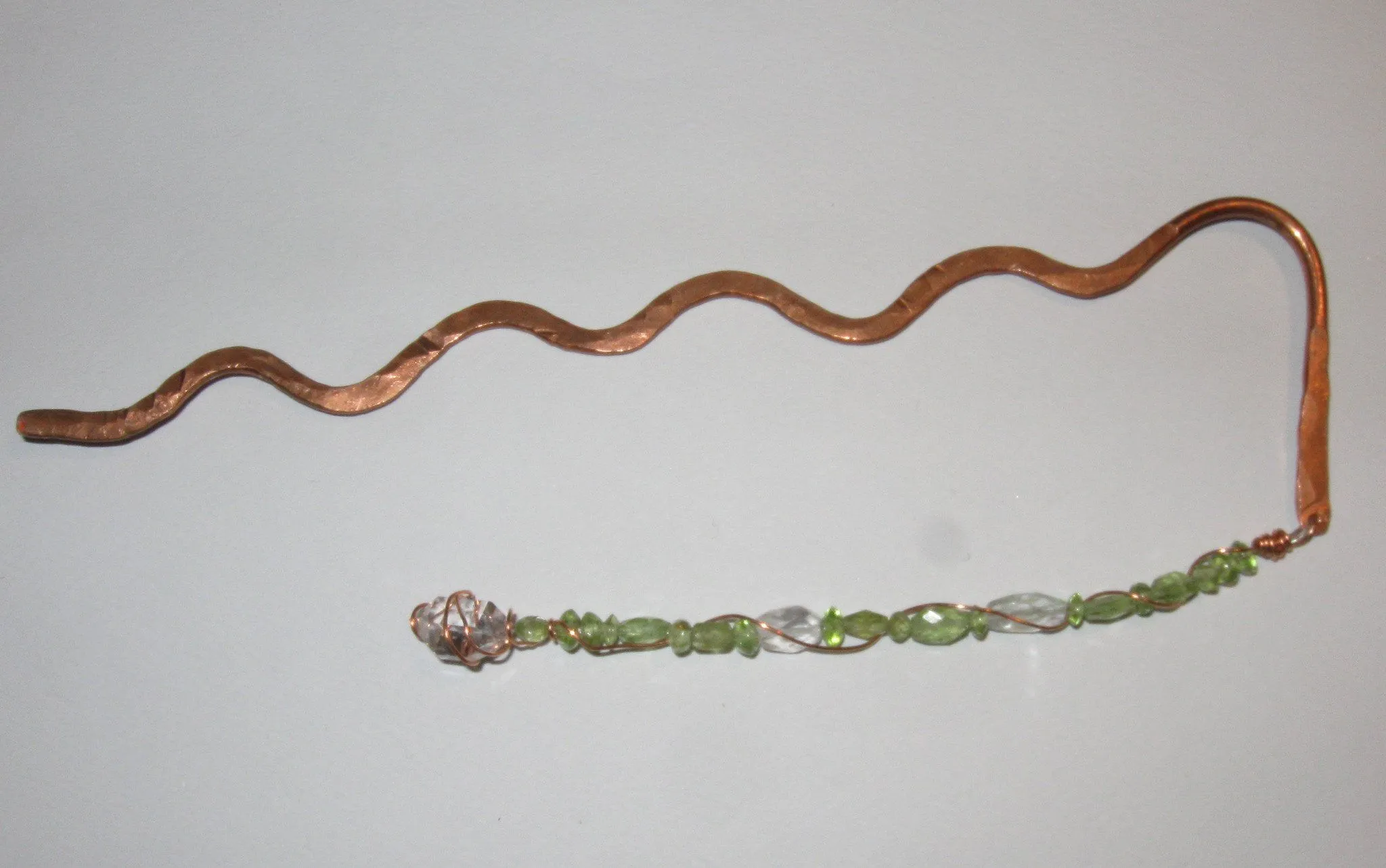 August Bookmark - Peridot, Quartz & Herkimer Diamond