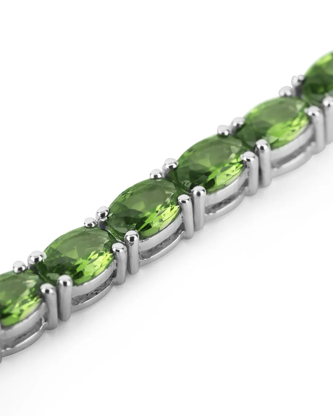 Beautiful Oval Peridot Zirconia Tennis Bracelet