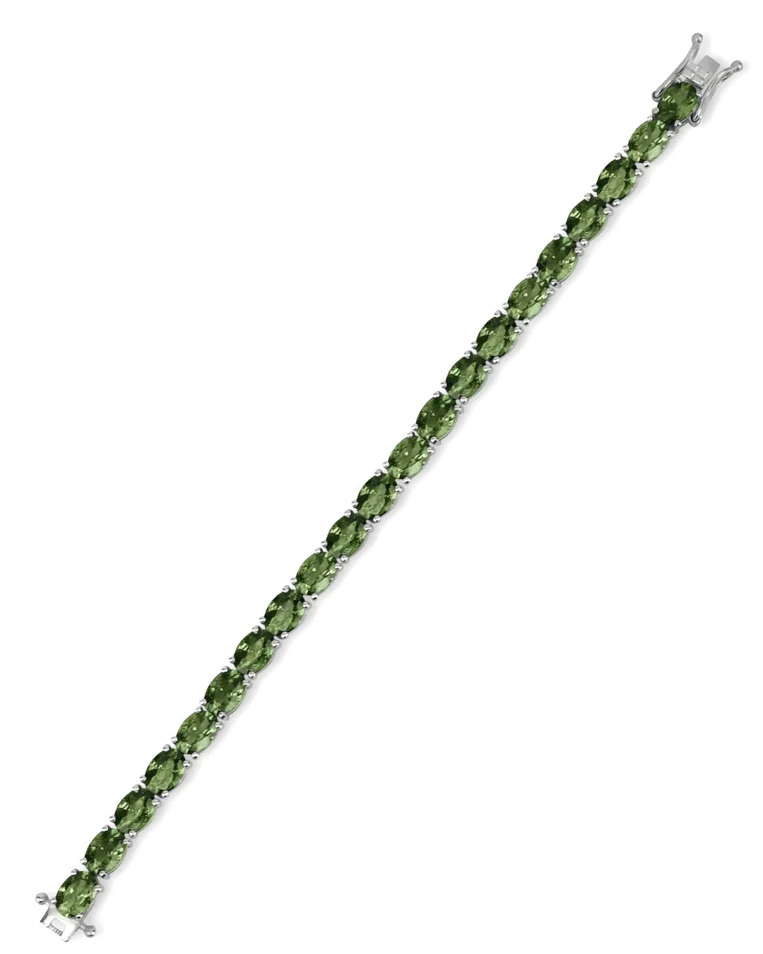 Beautiful Oval Peridot Zirconia Tennis Bracelet