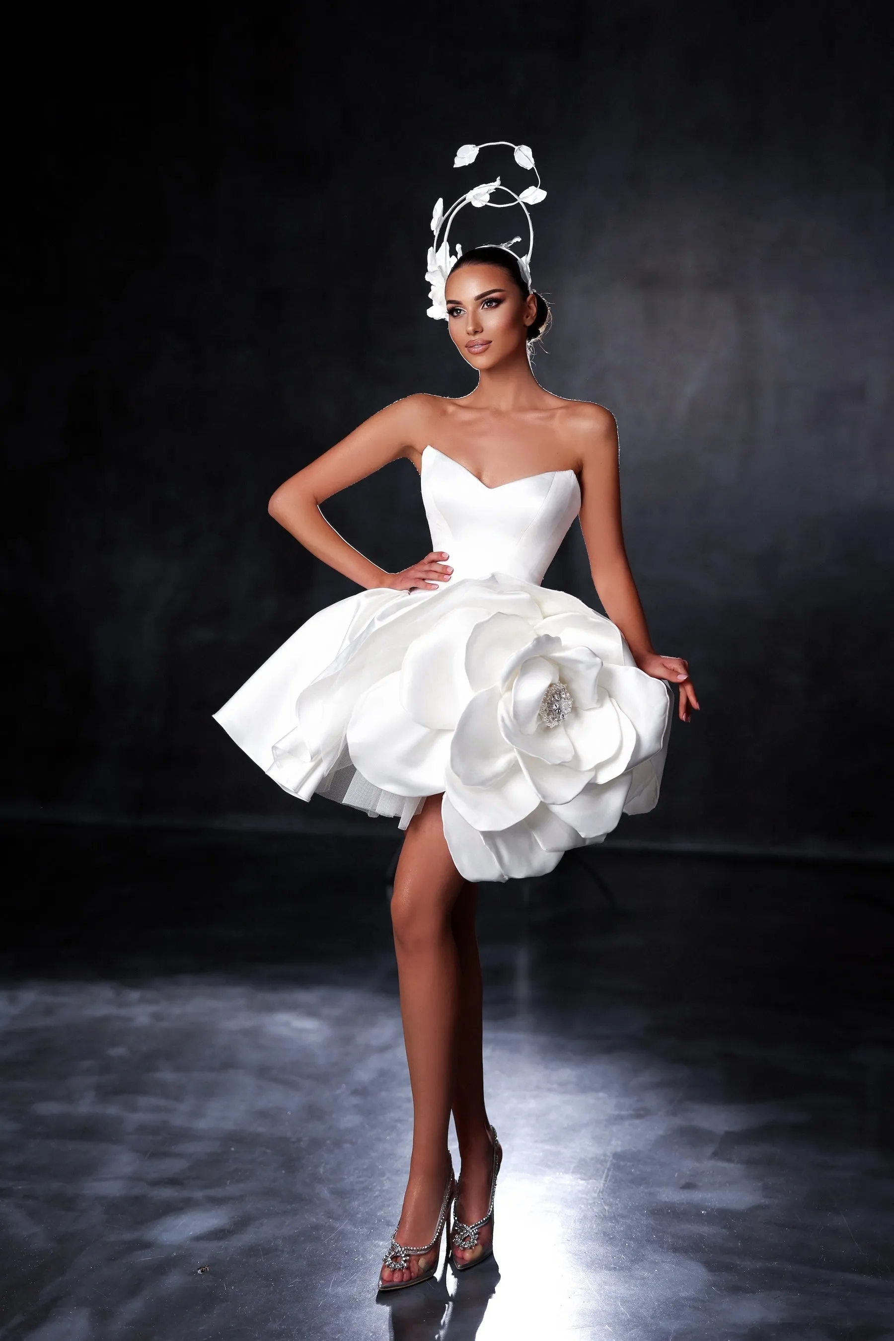 Camèlia — Unique Short Satin Wedding Dress