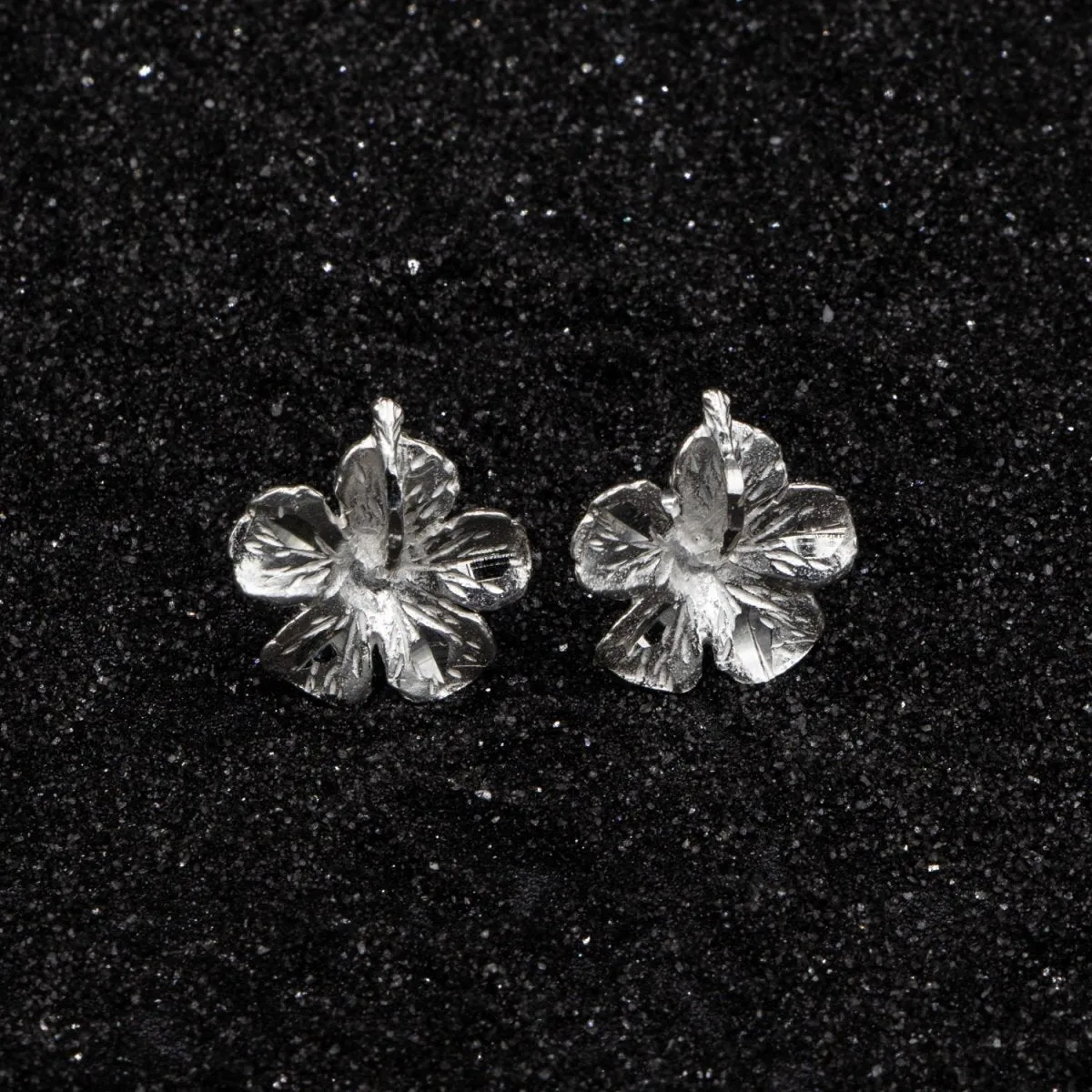 Caribbean Large Hibiscus Flower Stopper Stud Earring