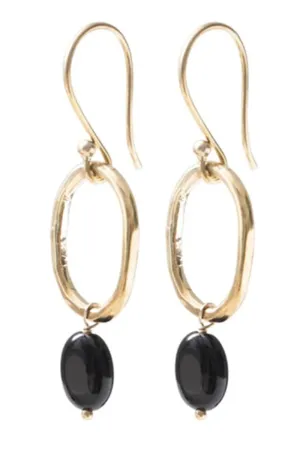 Graceful oorbellen Black Onyx goud