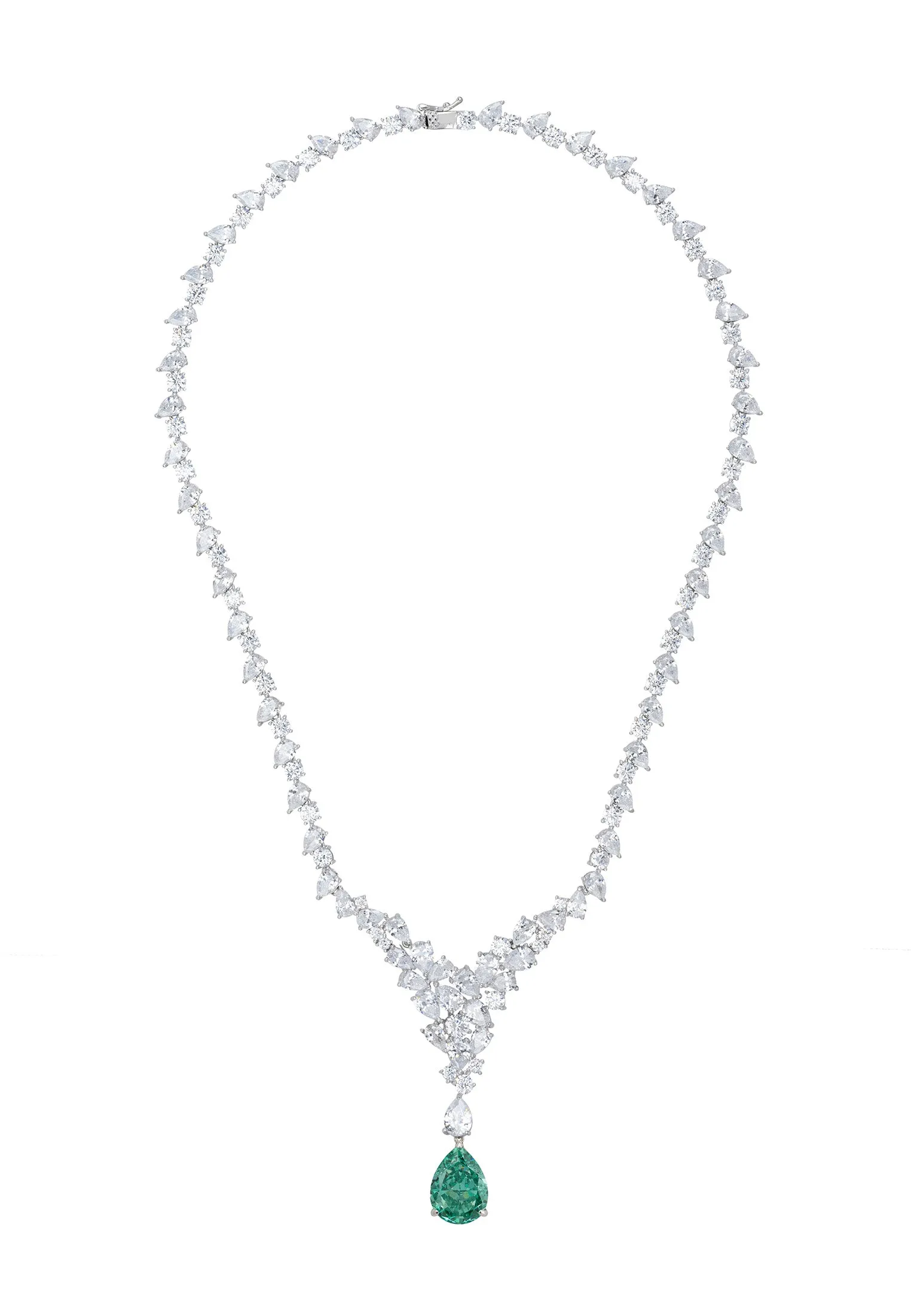 Lydia Statement Necklace Aquamarine Silver