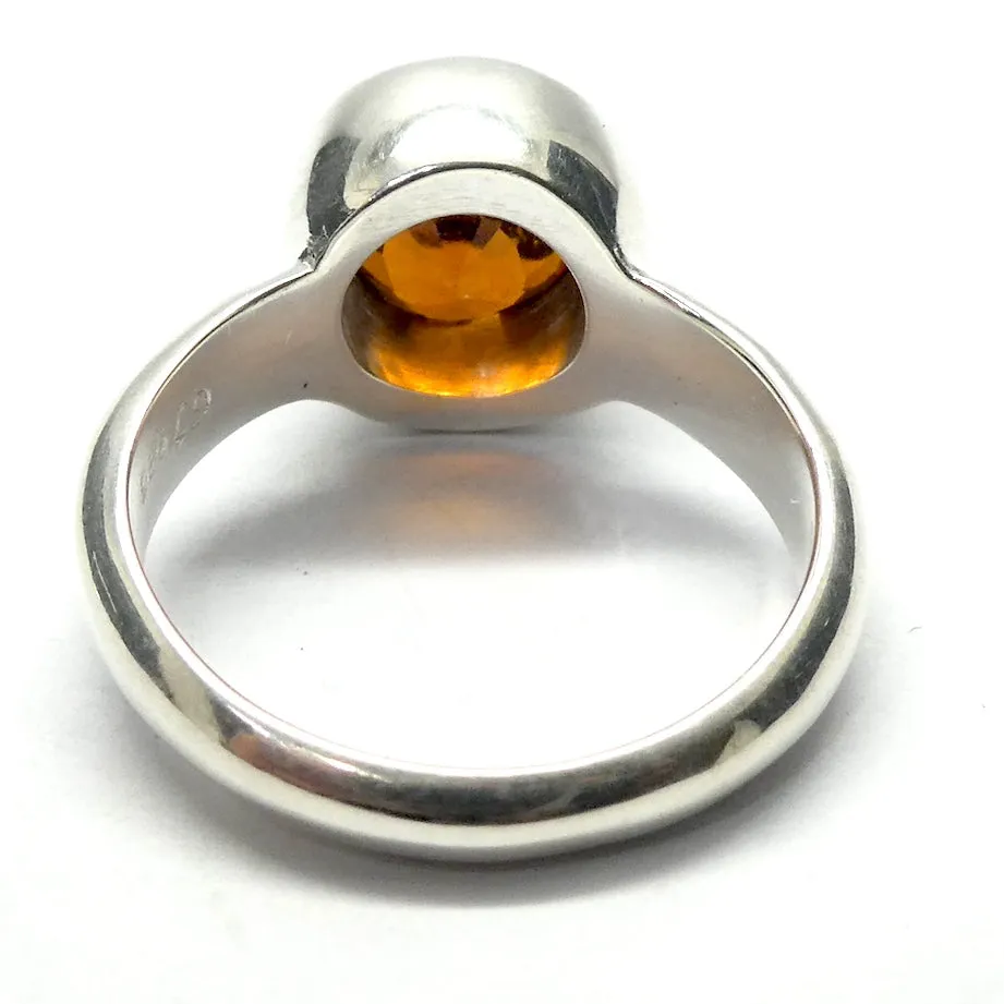 Mandarin Garnet Ring, Faceted Round, 925 Sterling Silver p2
