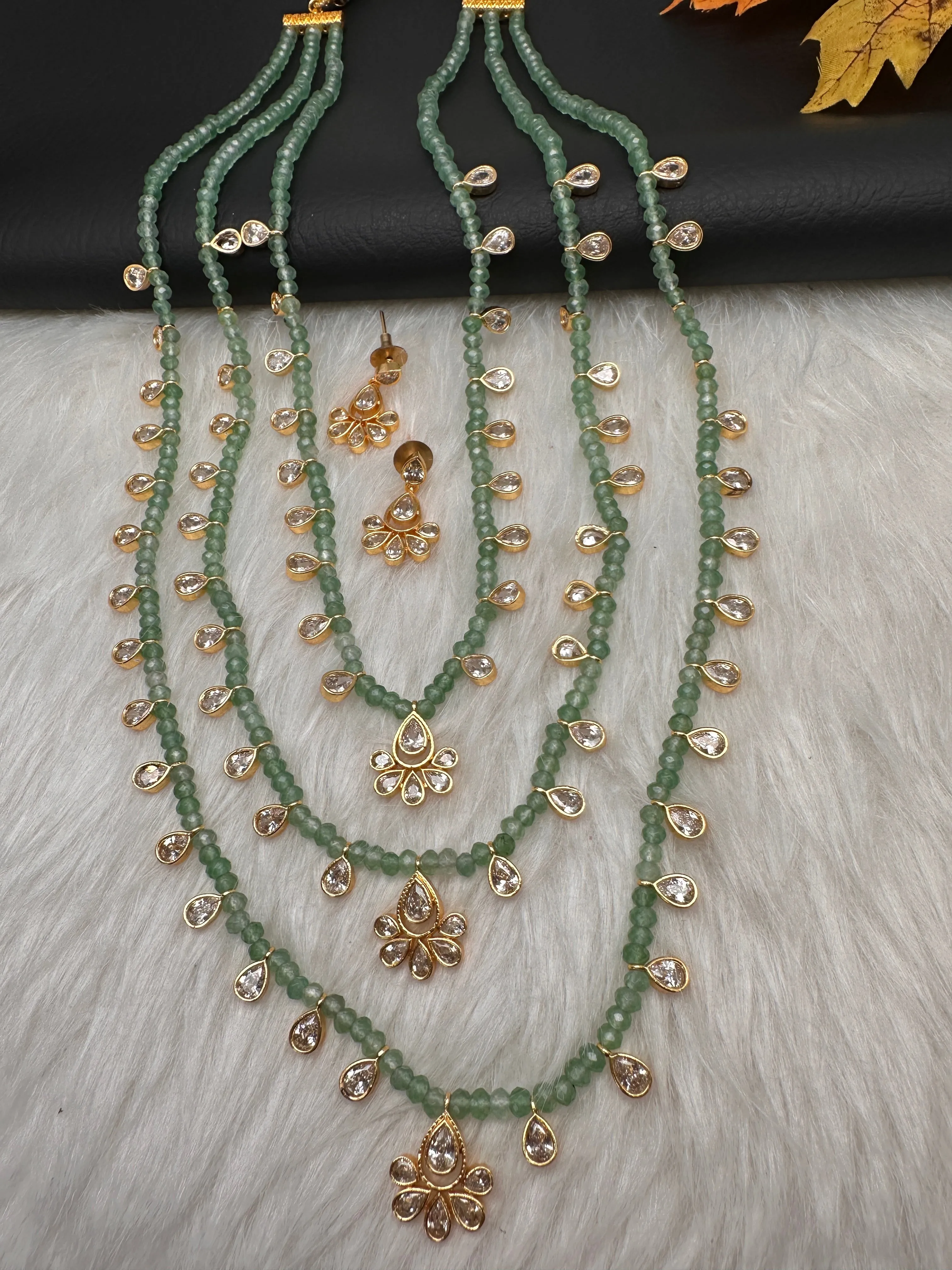 Multi layer Onyx Beads Teen Lada Necklace