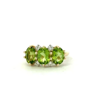 Peridot Trio Diamond Ring