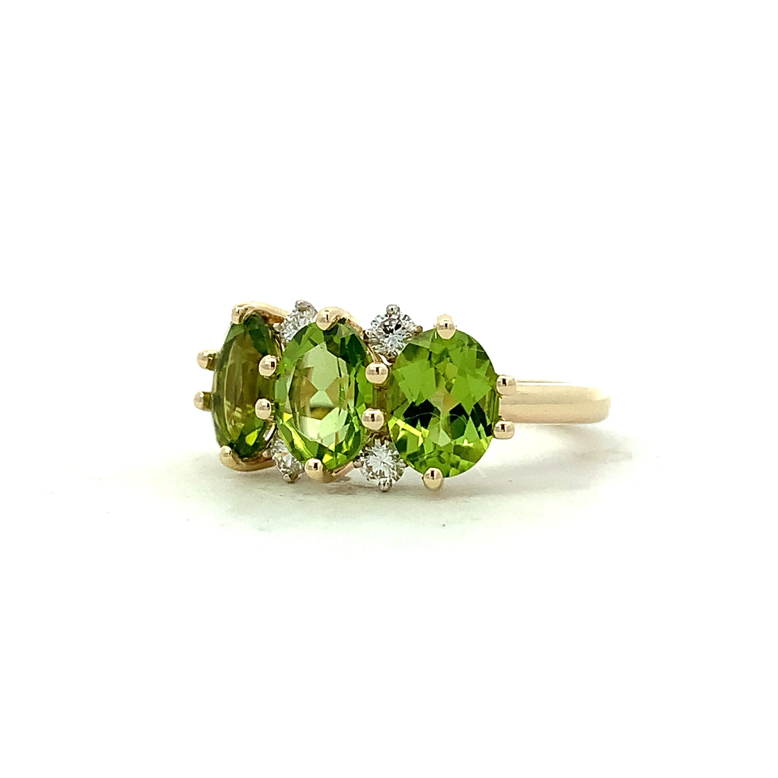 Peridot Trio Diamond Ring