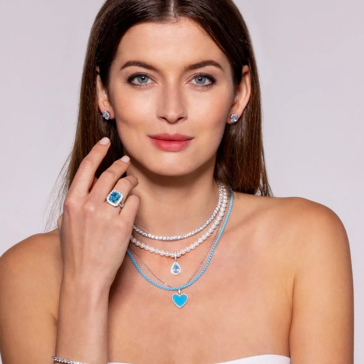 Princess Di Pearl Necklace in Argyle Pink