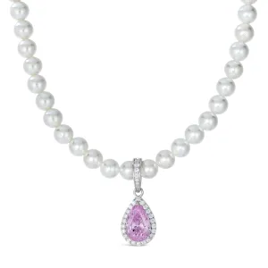 Princess Di Pearl Necklace in Argyle Pink