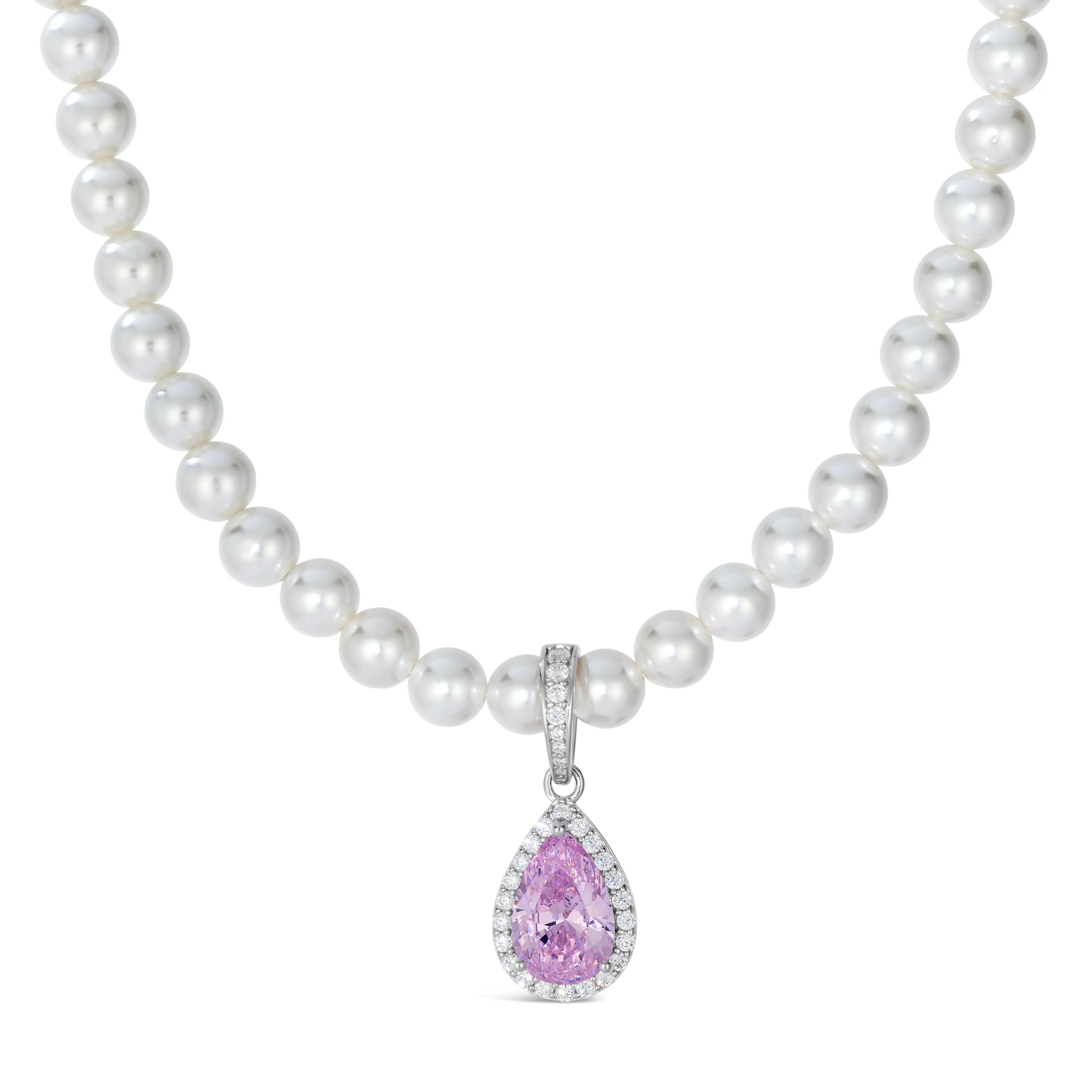 Princess Di Pearl Necklace in Argyle Pink