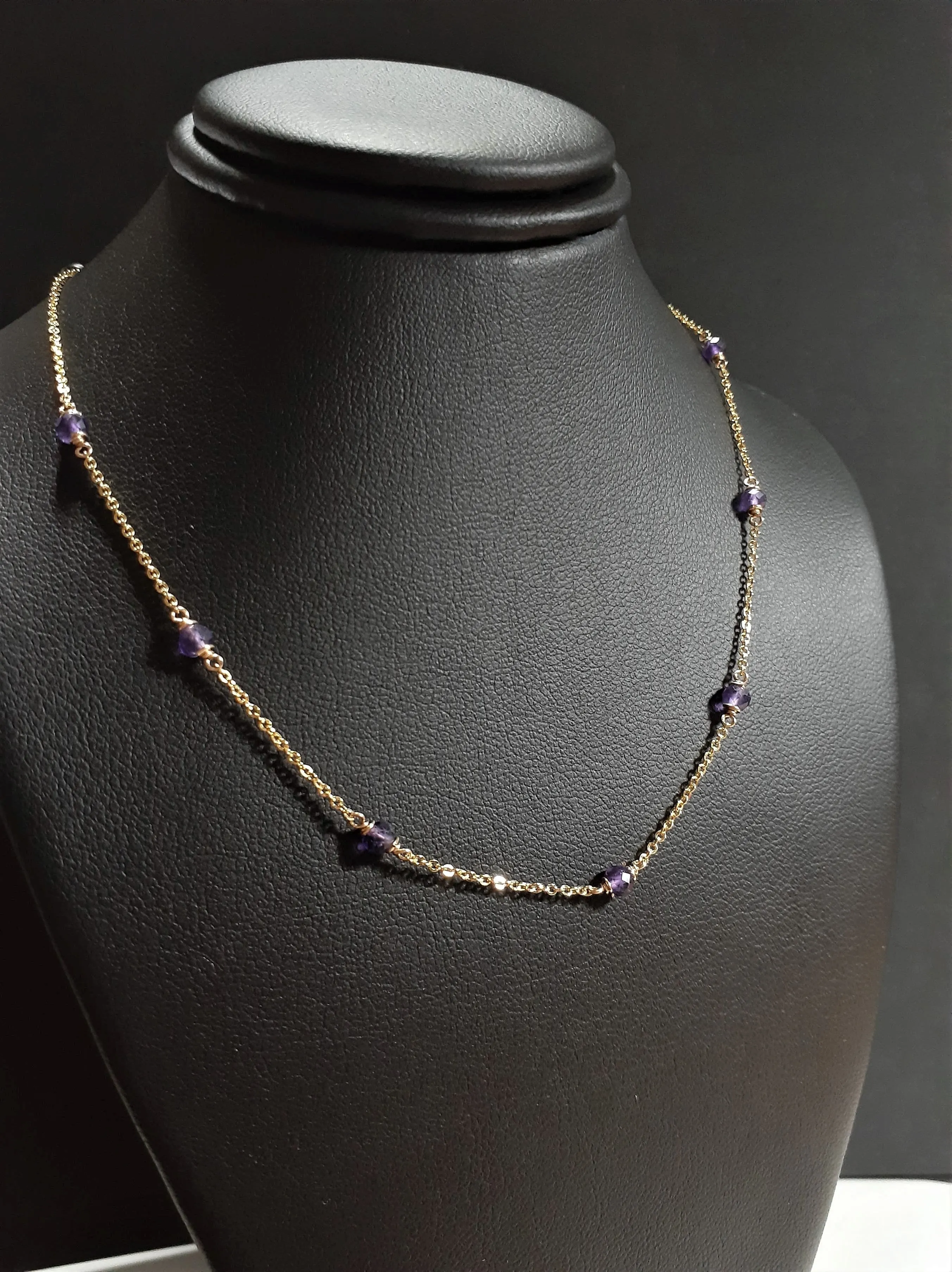 Purple Amethyst Beaded Necklace