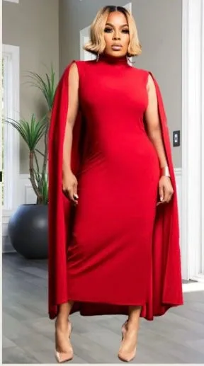 RED CAPE DRESS