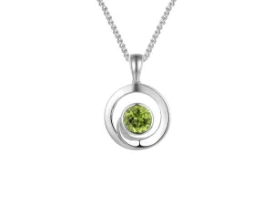 Silver Swirl Peridot Necklace