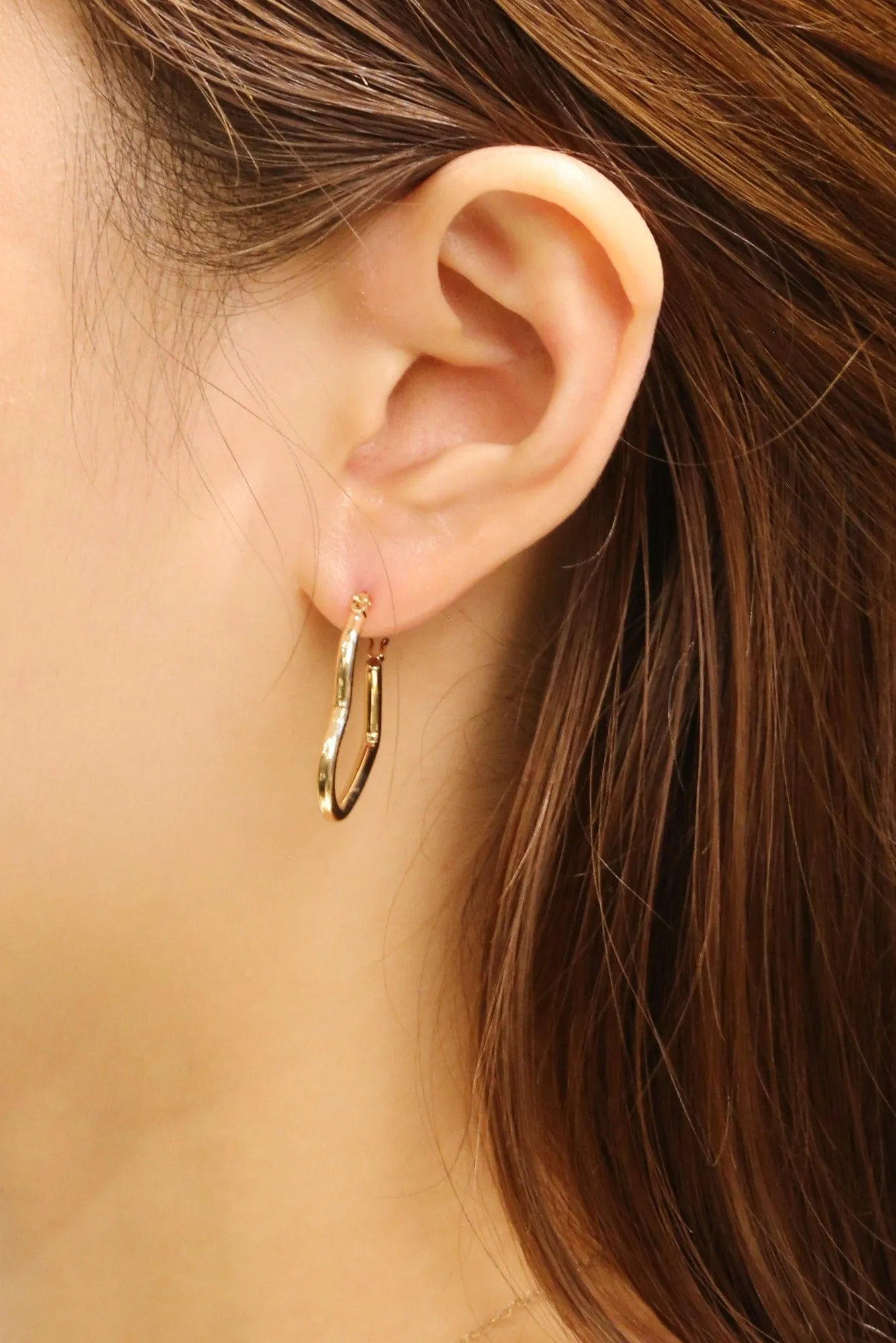 SJE310358 14K Dipped Heart Shape Pin Catch Earrings