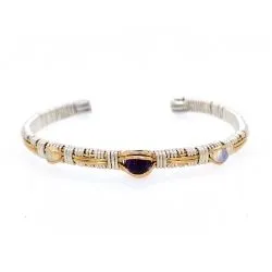 Southwest Three Stone Cuff: Garnet and Opal