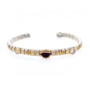 Southwest Three Stone Cuff: Garnet and Opal