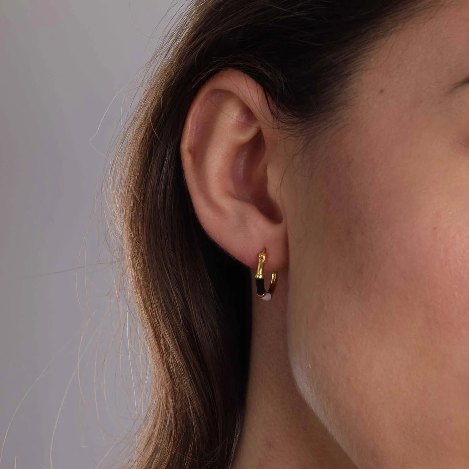 Taffy Enamel Bamboo Hoop Earrings