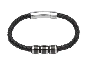 Unique & Co Black Leather Bracelet B278BL