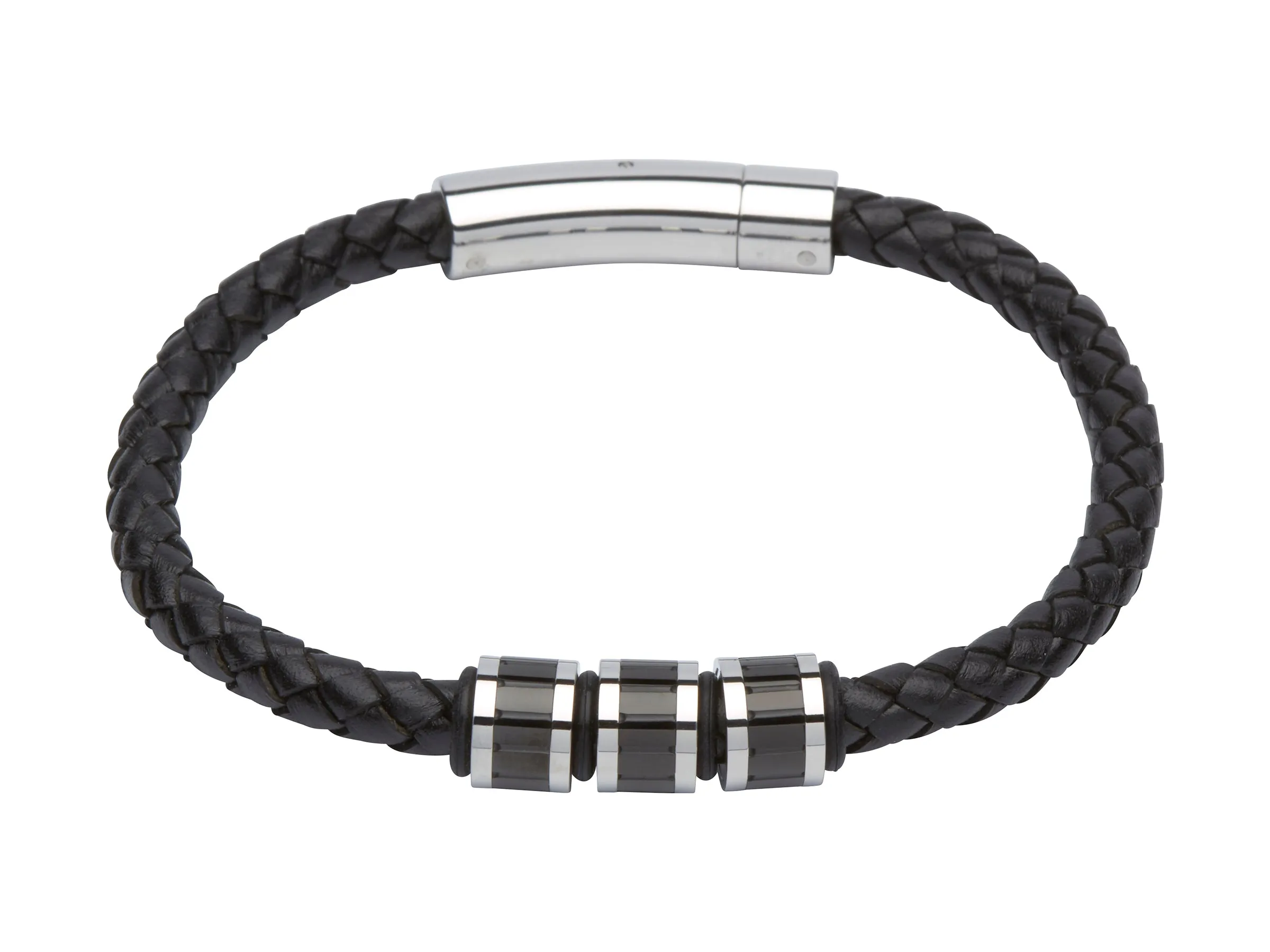 Unique & Co Black Leather Bracelet B278BL