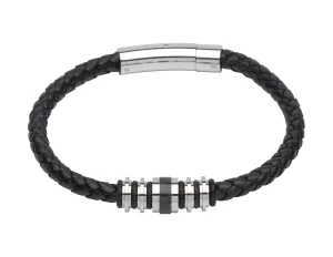 Unique & Co Black Leather Bracelet B279BL