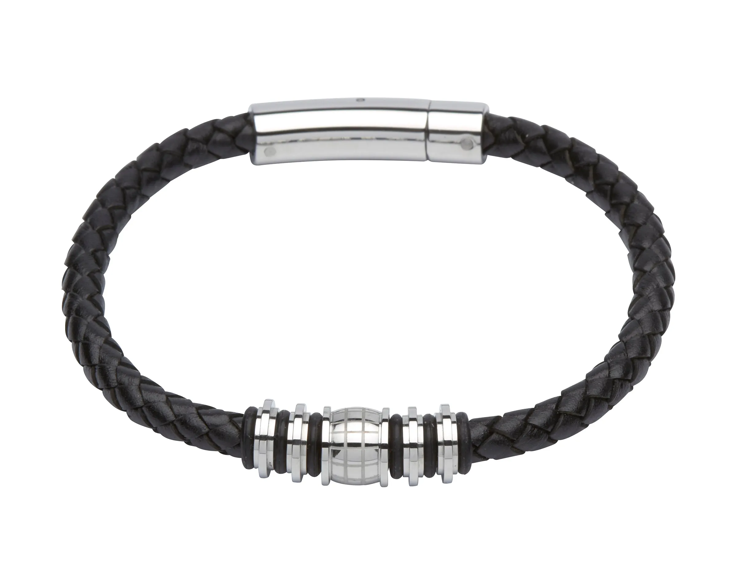 Unique & Co Black Leather Bracelet B282BL