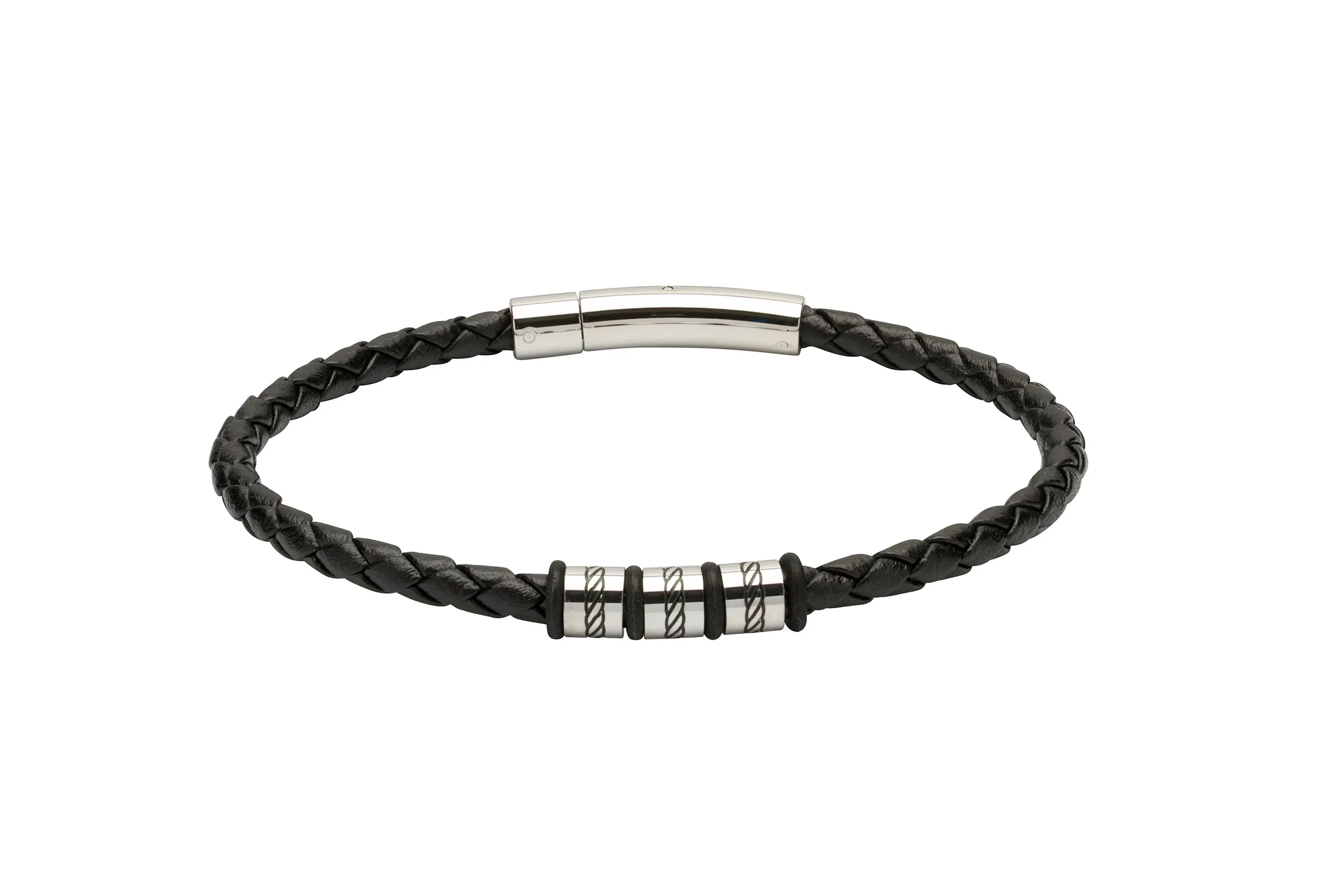 Unique & Co Black Leather Bracelet B375BL