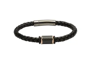 Unique & Co Black Leather Bracelet B376BL