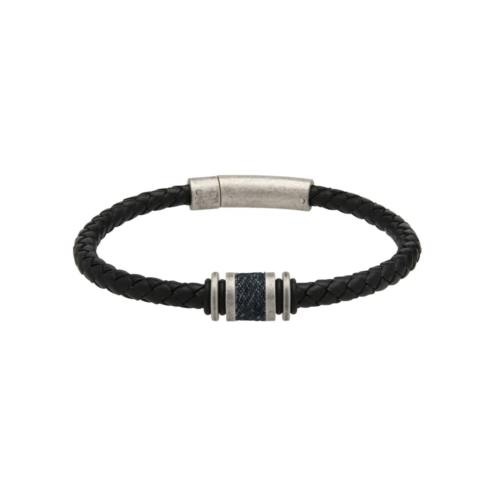 Unique & Co Black Leather Bracelet B427BL