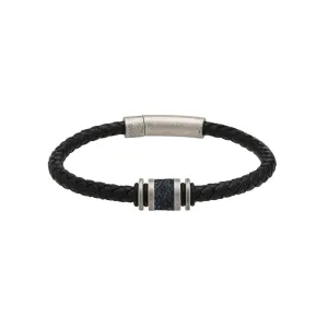 Unique & Co Black Leather Bracelet B427BL