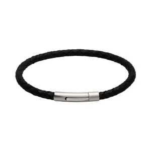 Unique & Co Black Leather Bracelet B444BL