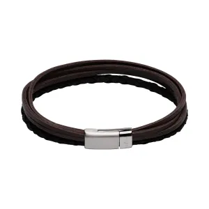 Unique & Co Black Leather Bracelet B445BL
