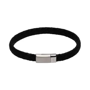 Unique & Co Black Leather Bracelet B446BL