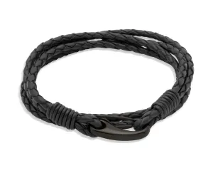 Unique & Co Black Leather Bracelet B87BL