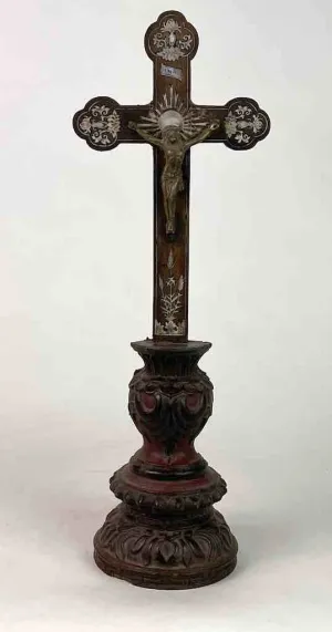 Unique Antique French-Vietnamese Catholic Crucifix